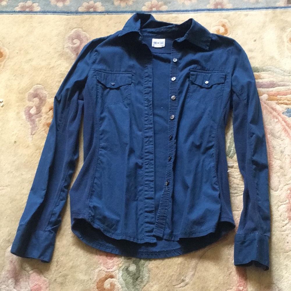 3 for $15-Converse Flattering Navy Button Down